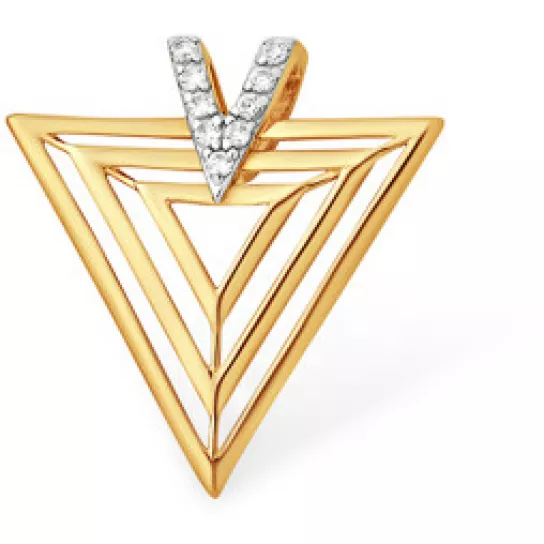 Подвеска с фианитом из золота