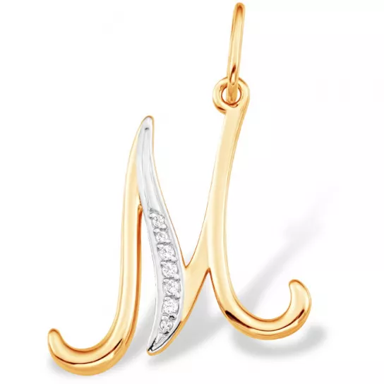 Подвеска с фианитом из золота