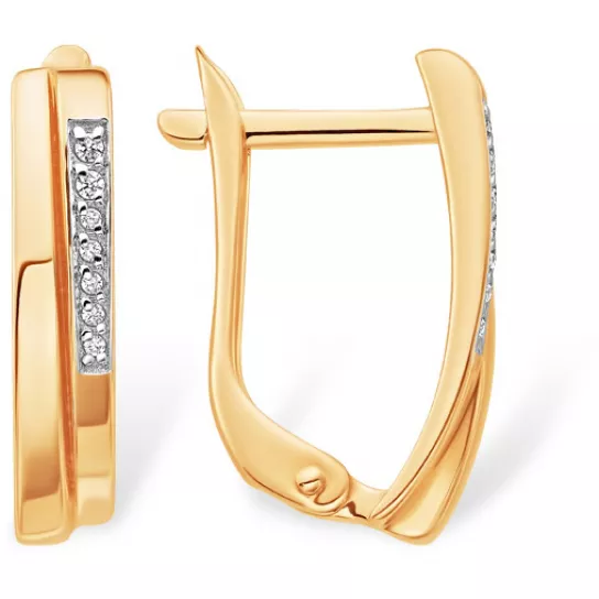 Серьги с фианитом из золота