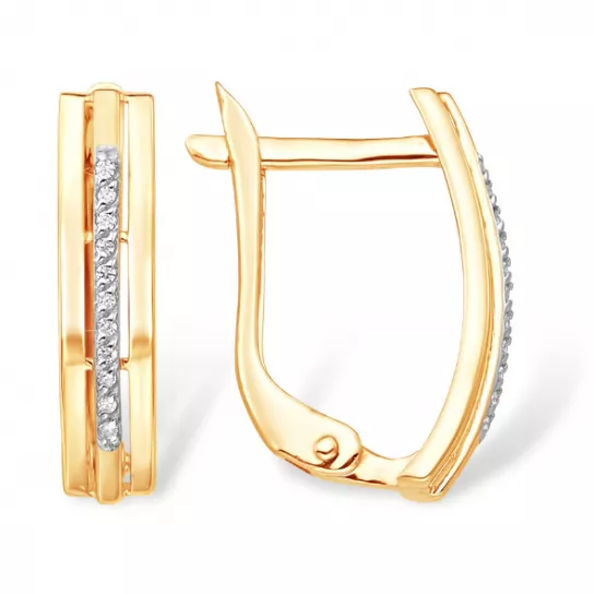 Серьги с фианитом из золота