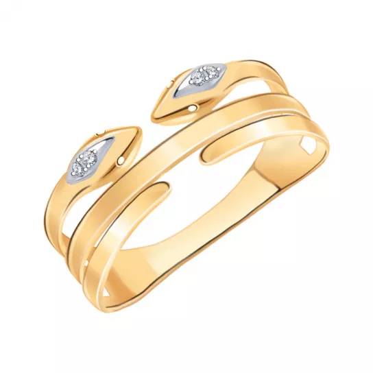 Кольцо с фианитом из золота