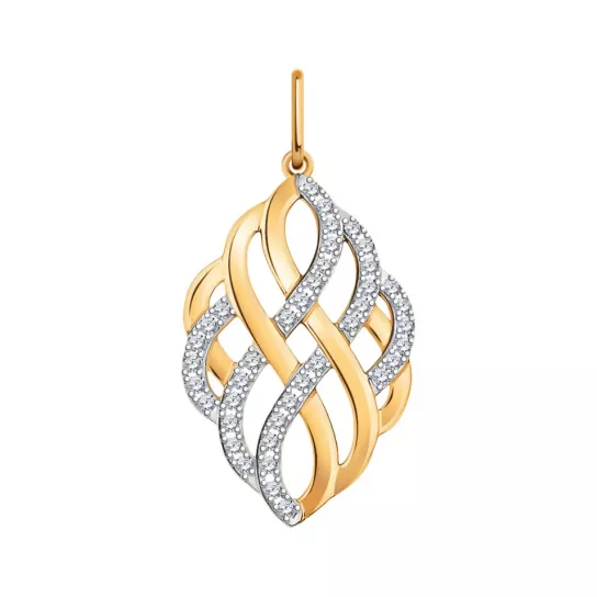 Подвеска с фианитом из золота