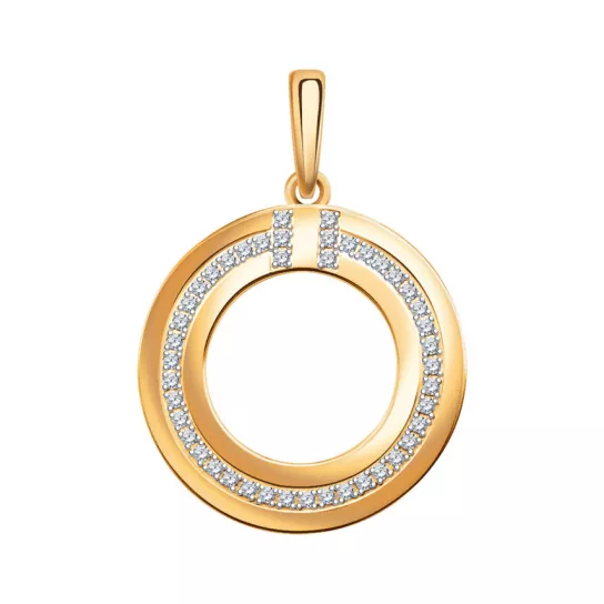 Подвеска с фианитом из золота