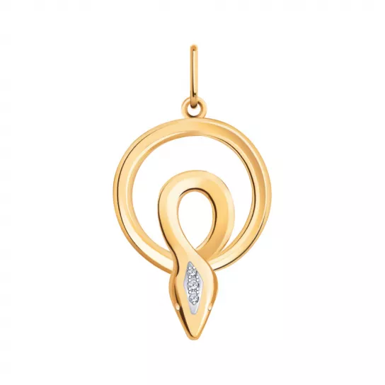 Подвеска с фианитом из золота