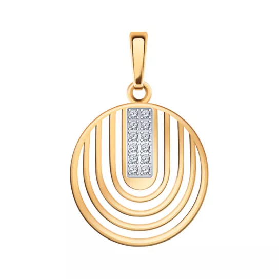 Подвеска с фианитом из золота