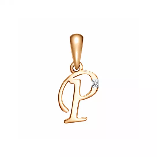 Подвеска с фианитом из золота