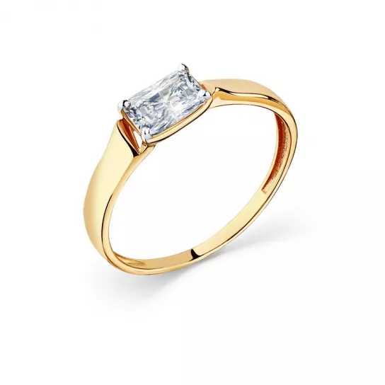 Кольцо с фианитом из золота