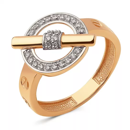 Кольцо с фианитом из золота