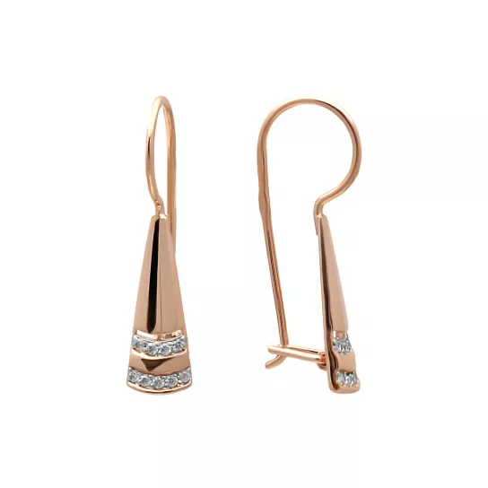 Серьги с фианитом из золота