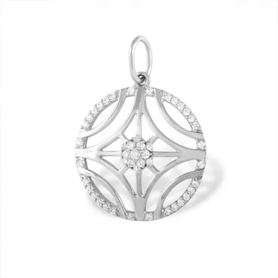 Подвеска с фианитом из серебра