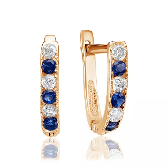 Серьги с фианитом из золота