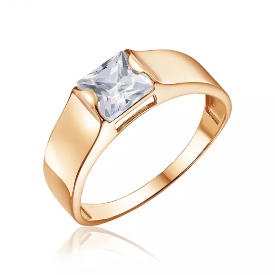 Кольцо с фианитом из золота