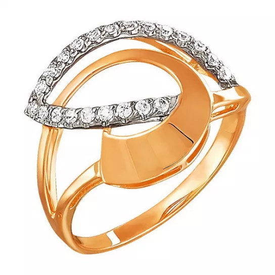 Кольцо с фианитом из золота