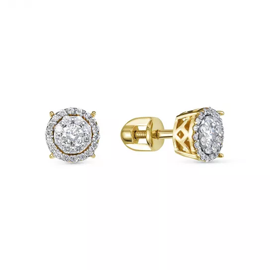 Пусеты с бриллиантами из золота