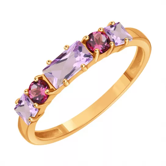 Кольцо с аметистом из золота