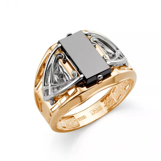 Кольцо-печатка с ониксом из золота