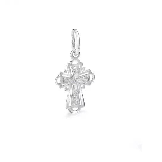 Крест с фианитом из серебра