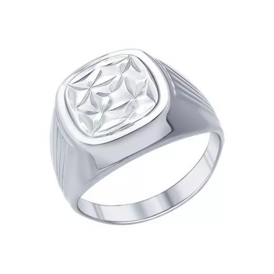 Кольцо-печатка из серебра