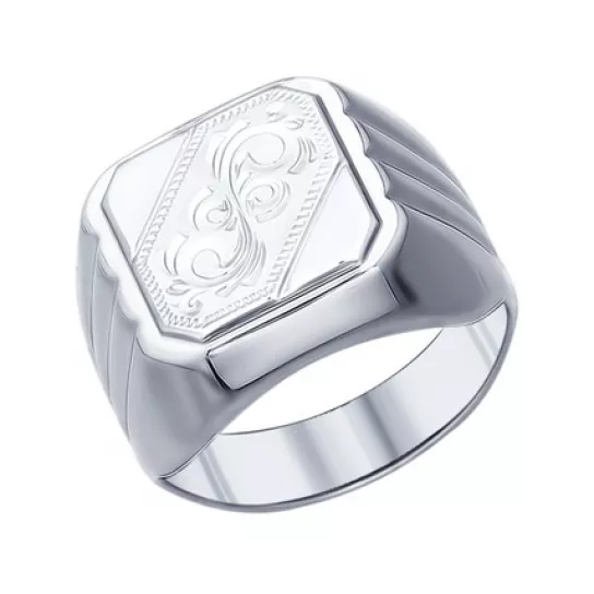 Кольцо-печатка из серебра