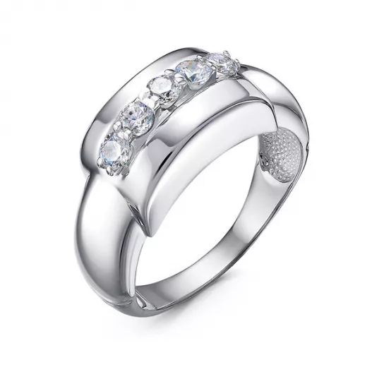 Кольцо с фианитом из серебра