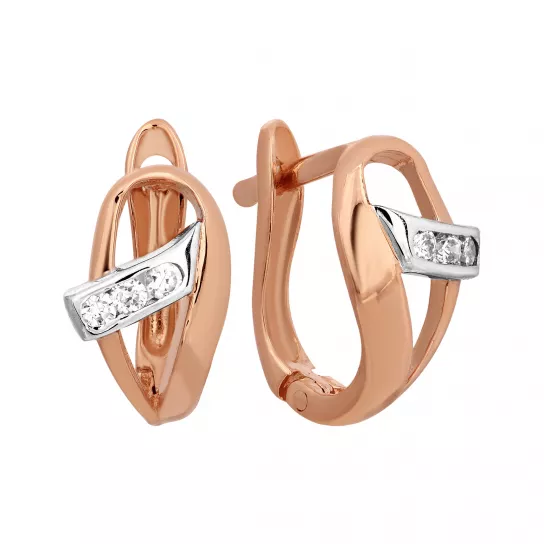 Серьги с фианитом из золота